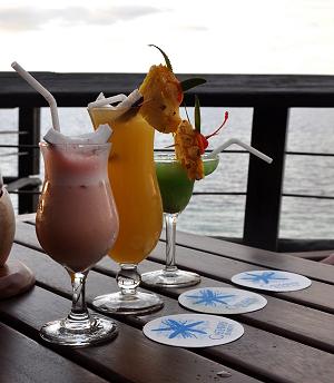 The fancy drinks at the bar at Castaway Resort: not included in the package, but very reasonably priced.