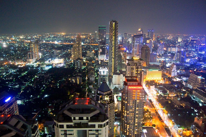 City skyline of Bangkok at night