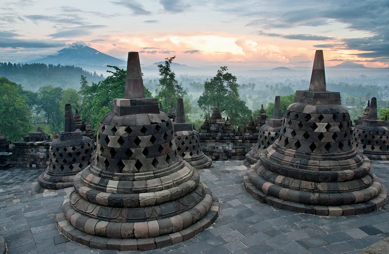 Borobudur, the world's largest Buddhist temple, Central Java, Indonesia