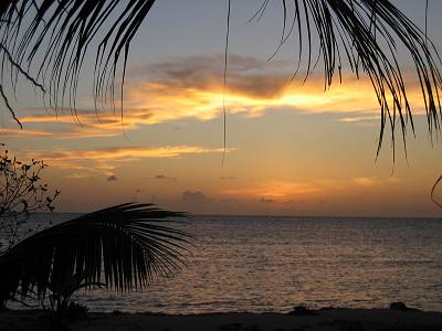 Sunset on the beach at Desroches Island Resort, Seychelles