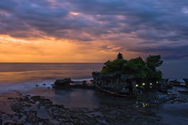 Tanah Lot is a rock formation off the Indonesian island of Bali, Indonesia