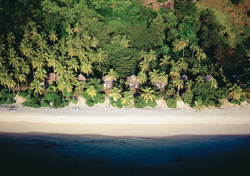 Beachfront bures at Tokoriki Island Resort