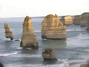 The Twelve Apostles, about 100 miles west of Melbourne