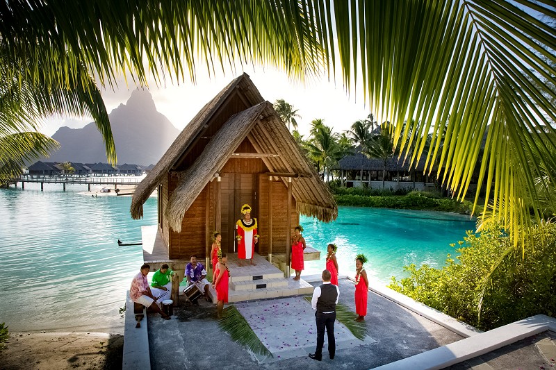 Overwater wedding chapel at the InterContinental Bora Bora Resort & Thalasso Spa