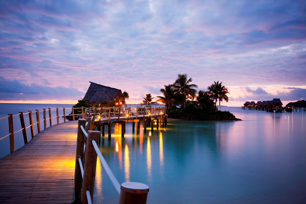 Liku Liku Resort with overwater bungalows in Fiji