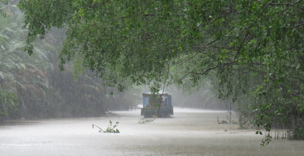 Summer thunderstorm on the Mekong Delta, southern Vietnam