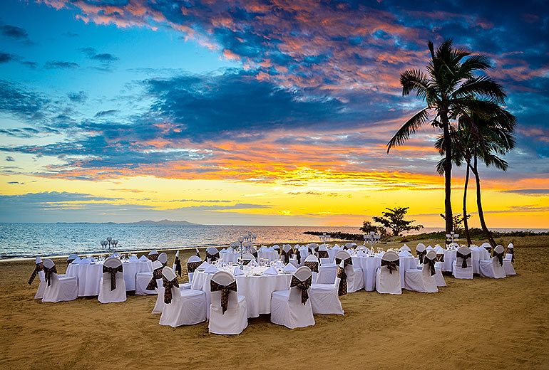 Wedding on the beach at Sheraton Fiji.  Photo courtesy Sheraton Fiji Resort.