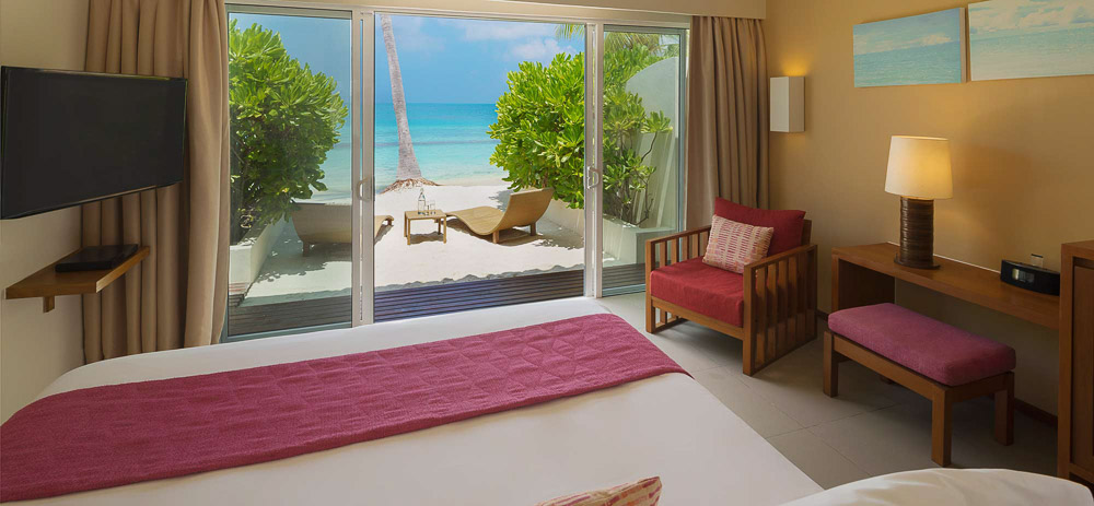 Deluxe Ocean Front Beach Villa - Centara Ras Fushi Resort & Spa Maldives.