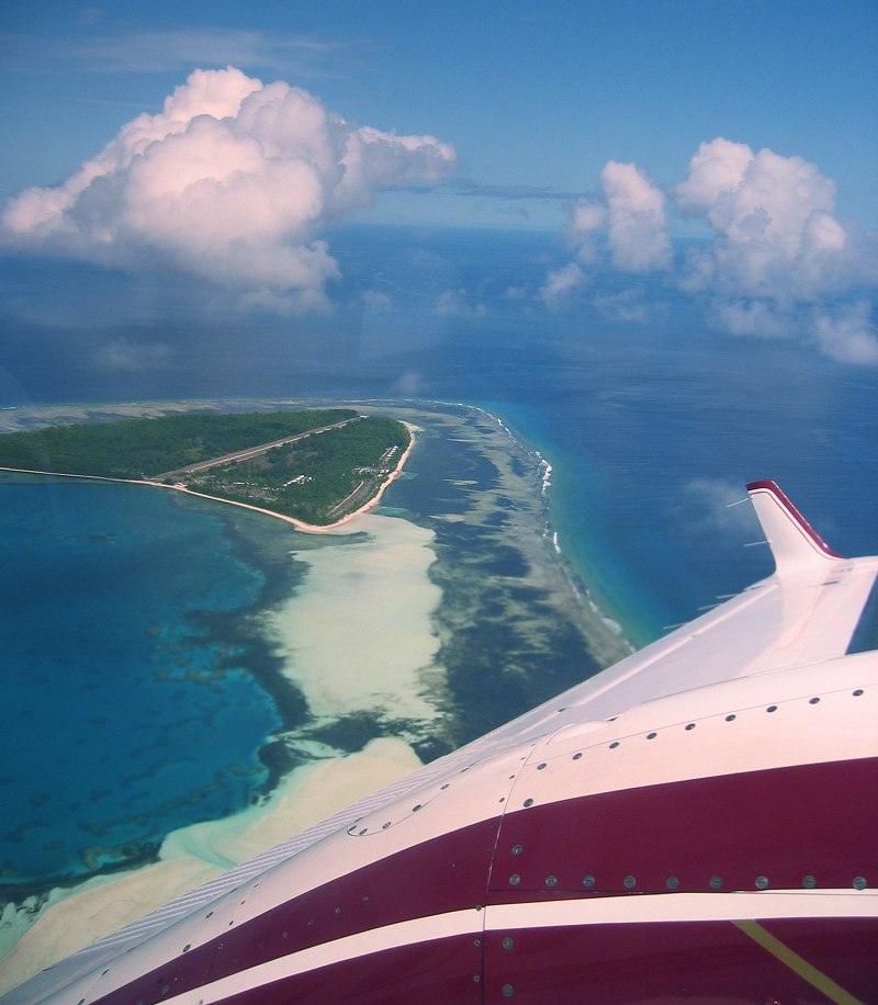 Alphonse from the air - Alphonse Island. Copyright Michael Cottam.