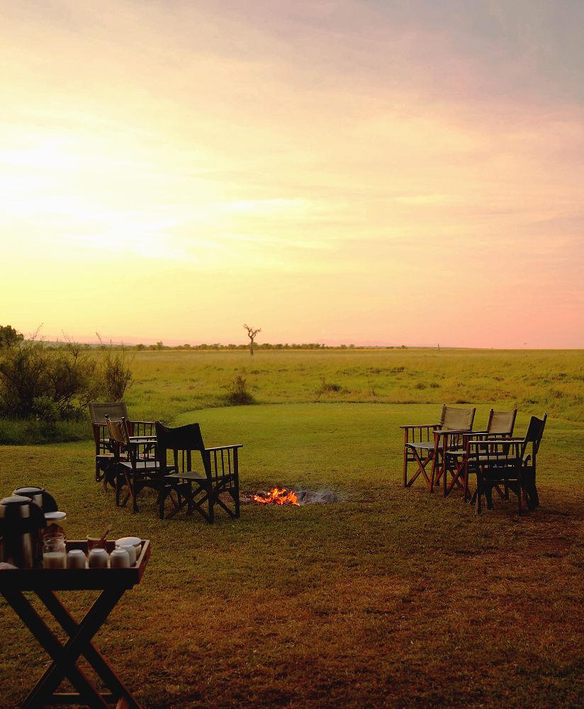 Morning Tea at the Campfire - Elephant Pepper Camp. Copyright Cheli & Peacock.