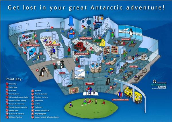 Layout of the Buliding - International Antarctic Centre Christchurch.
