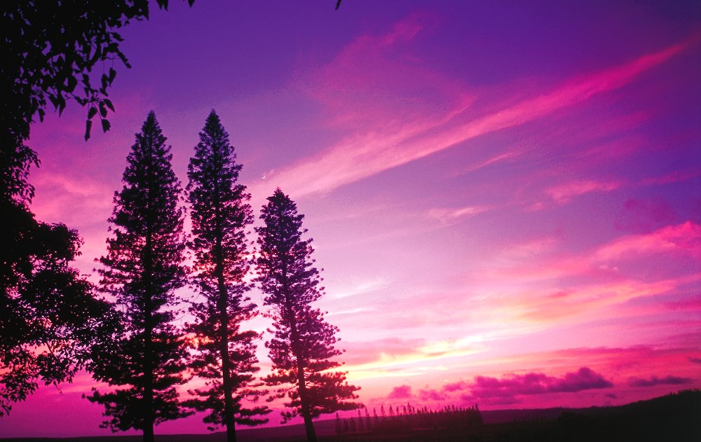 Lana'i City Sunset - Lana'i City. Copyright Hawaii Tourism Authority (HTA) / Ron Garnett.