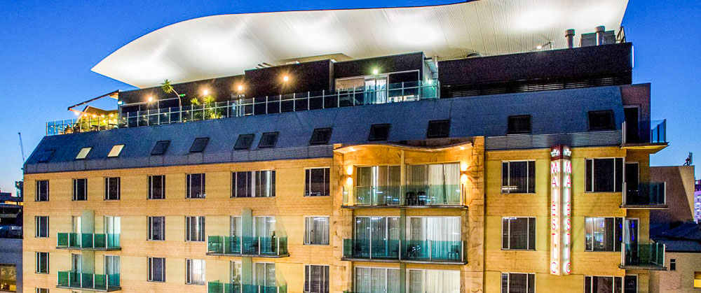 STYLISH EAST END CITY ACCOMMODATION - Majestic Roof Garden Hotel. Copyright Majestic Roof Garden Hotel.