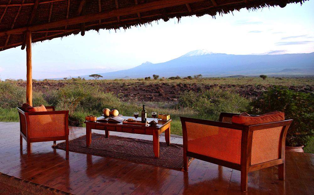 Views of Kilimanjaro - Tortilis Camp. Copyright Cheli & Peacock.